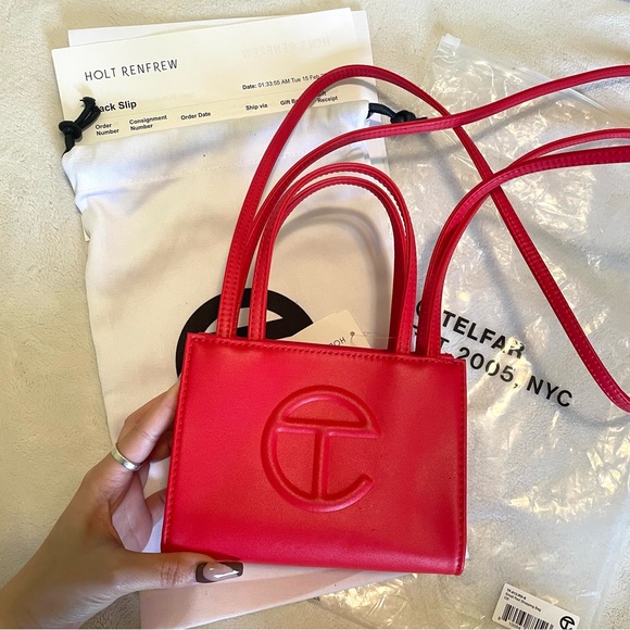 SOLD BNWT - TELFAR SMALL RED SHOPPING BAG - Picture 1 of 6